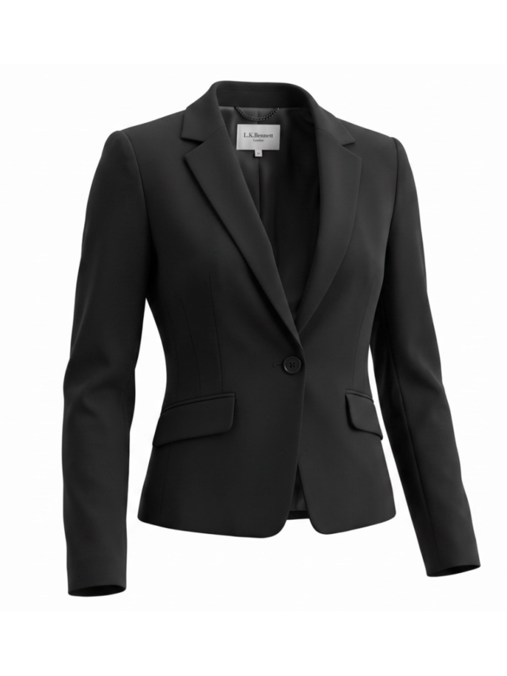 LK Bennett Blazer Jacket Black Stretch Notch Lapel Utility Career Formal Women 2